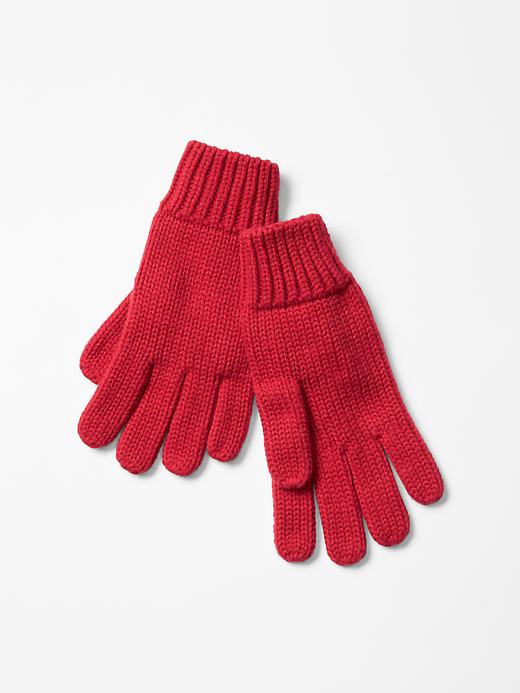 View large product image 1 of 1. Solid knit gloves