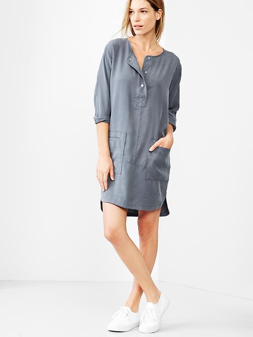 View large product image 1 of 1. TENCEL&#153 shirttail dress