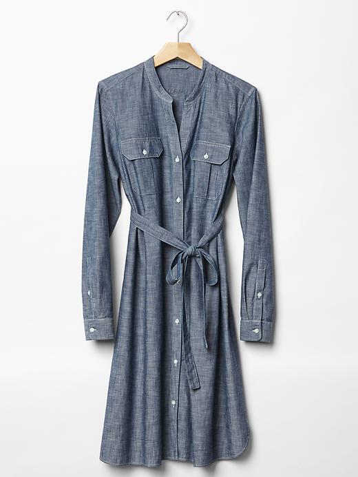 Image number 3 showing, Chambray shirt dress