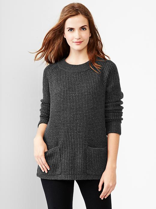 View large product image 1 of 1. Waffle-knit sweater