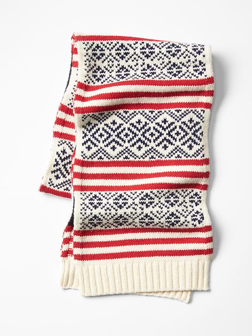 View large product image 1 of 1. Chunky Fair Isle scarf