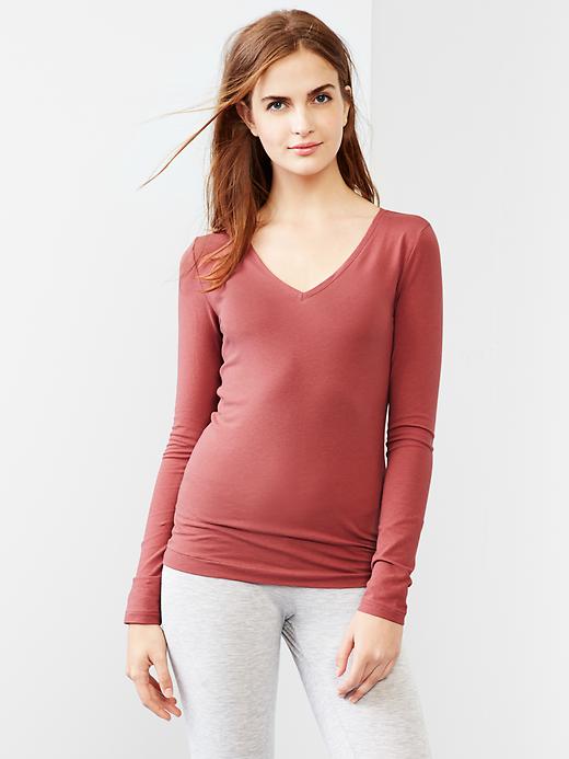 Image number 1 showing, Pure Body long-sleeve V-neck tee