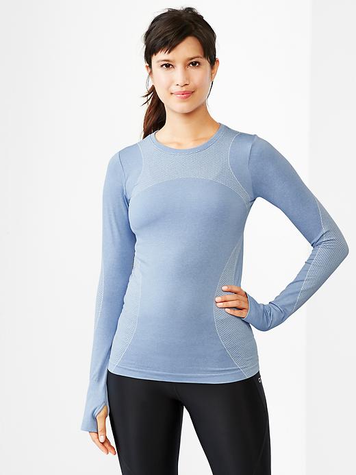 View large product image 1 of 1. GapFit Motion long-sleeve heathered tee