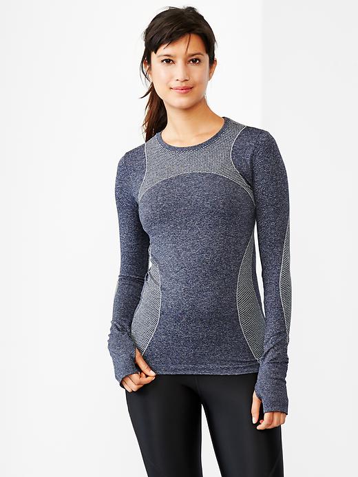 View large product image 1 of 3. GapFit Motion long-sleeve heathered tee