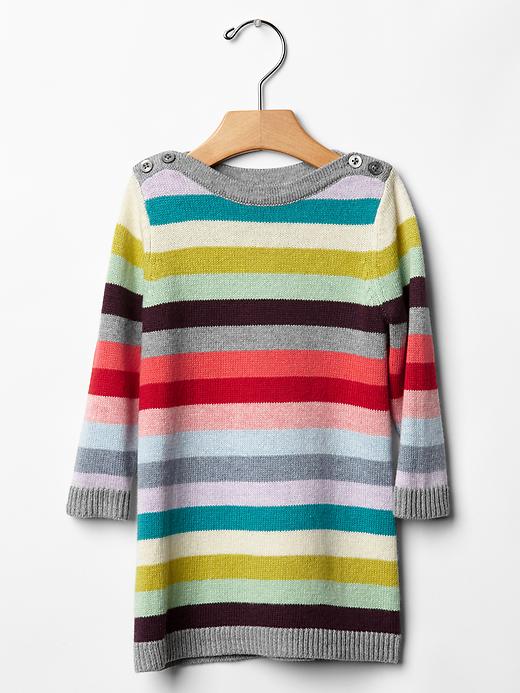 View large product image 1 of 1. Holiday stripe sweater dress