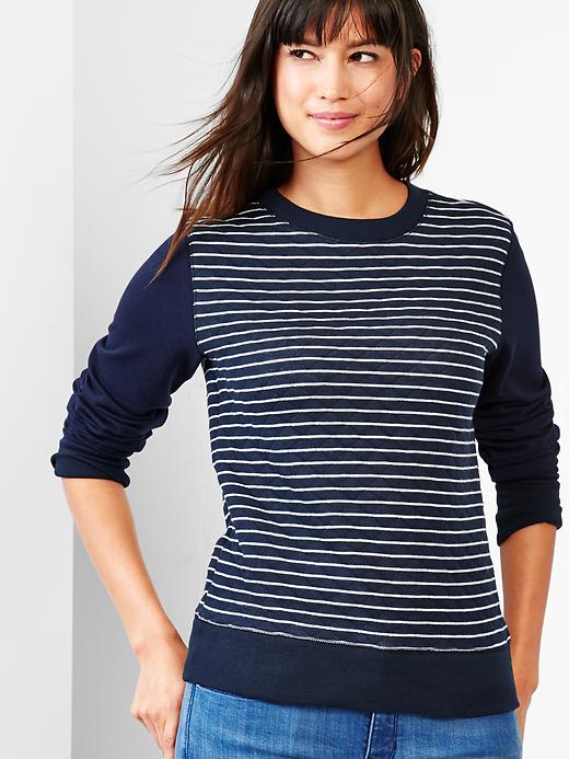 View large product image 1 of 1. Stripe quilted sweatshirt