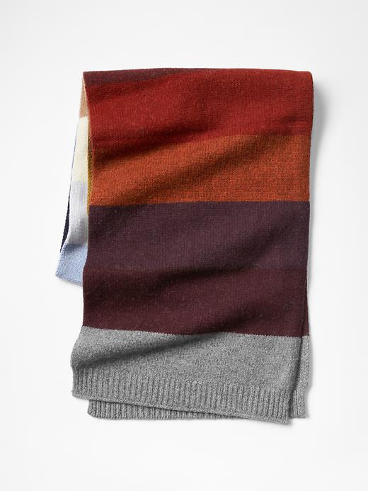 Image number 1 showing, Holiday wide stripe scarf