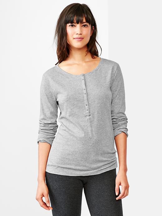 Image number 1 showing, Long-sleeve cotton henley