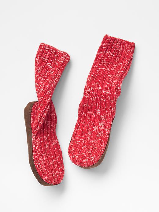 View large product image 1 of 1. Festive marled slipper socks