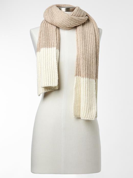 View large product image 1 of 1. Colorblock ribbed scarf