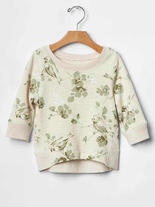 View large product image 1 of 1. Floral hi-lo sweatshirt