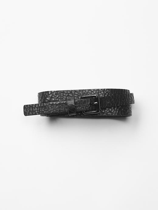 View large product image 1 of 1. Crackled leather belt