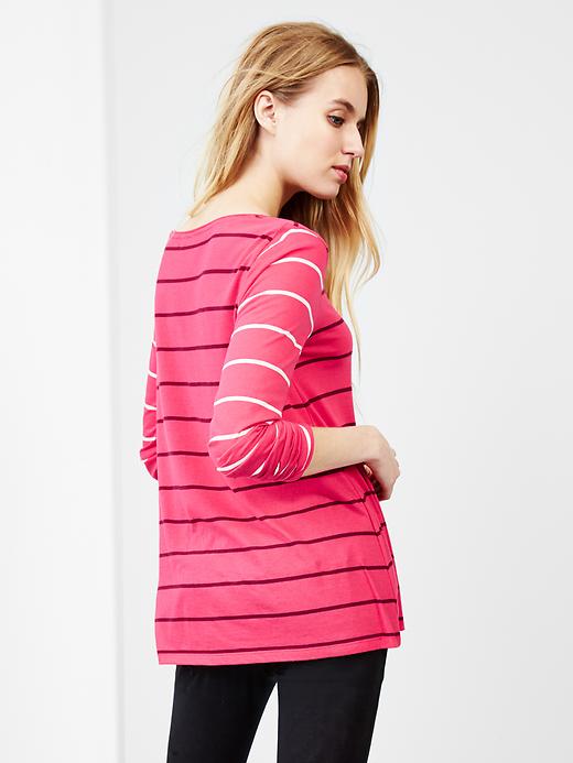 Image number 2 showing, Mix-stripe A-line tee