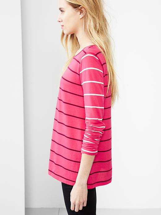 Image number 3 showing, Mix-stripe A-line tee