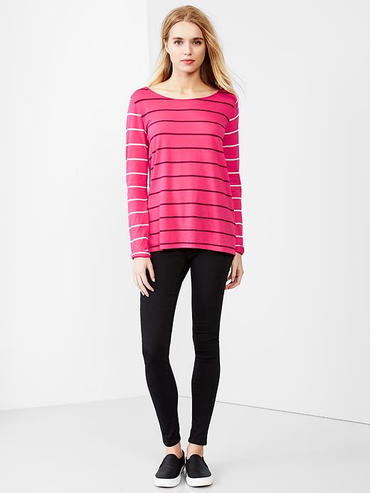 Image number 5 showing, Mix-stripe A-line tee