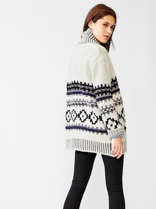 Image number 2 showing, Fair isle open front cardigan