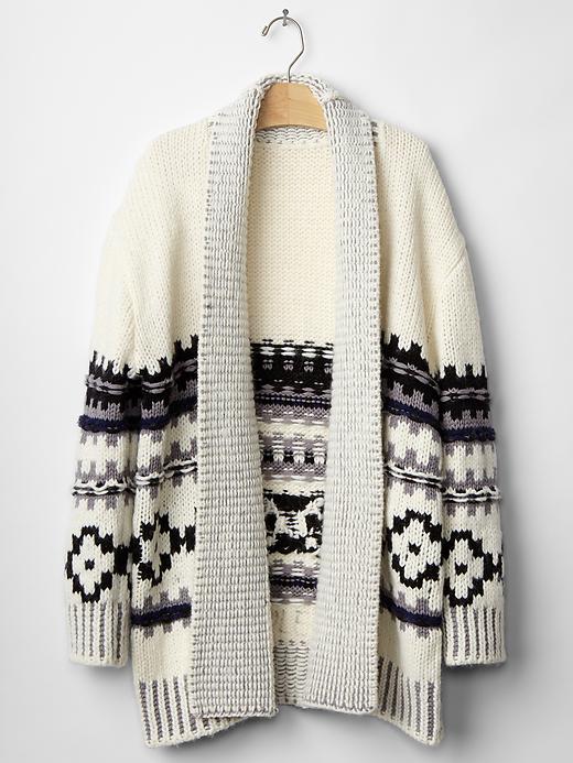 Image number 6 showing, Fair isle open front cardigan
