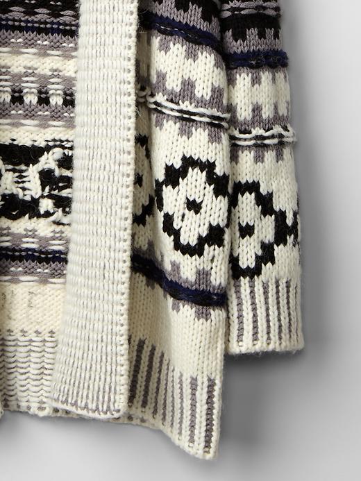 Image number 8 showing, Fair isle open front cardigan