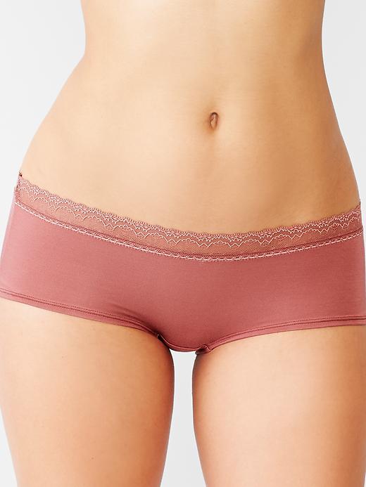 Image number 1 showing, Lace-trim modal girl shorts