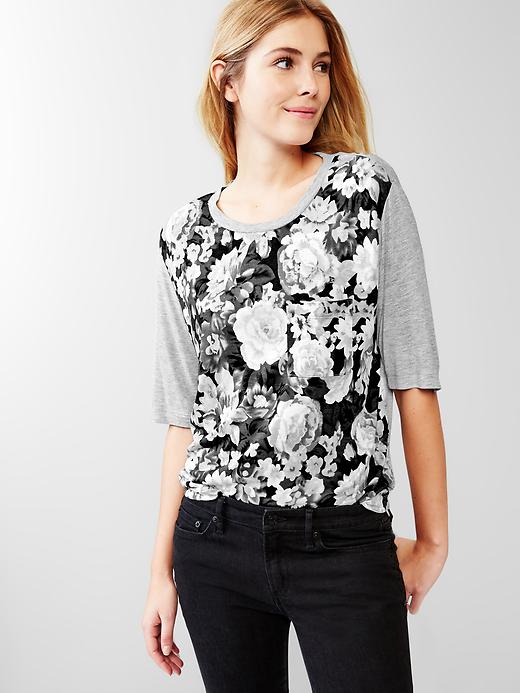Image number 1 showing, Floral fluid relaxed tee