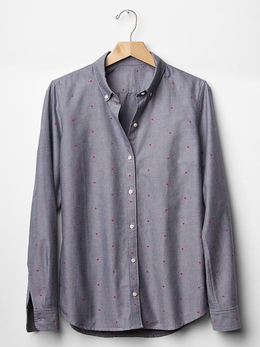 Image number 6 showing, Fitted boyfriend printed oxford shirt