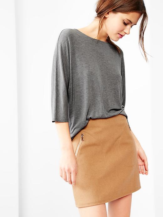 Image number 1 showing, Wool zip-pocket skirt