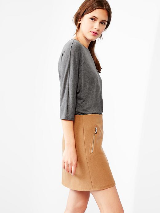 Image number 3 showing, Wool zip-pocket skirt