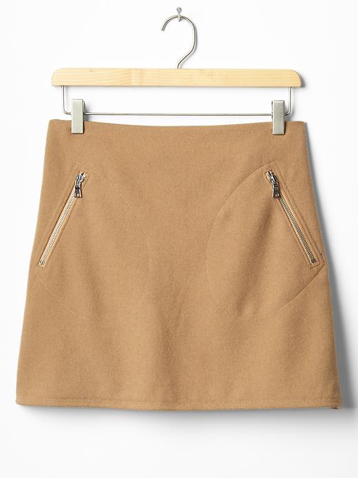 Image number 5 showing, Wool zip-pocket skirt