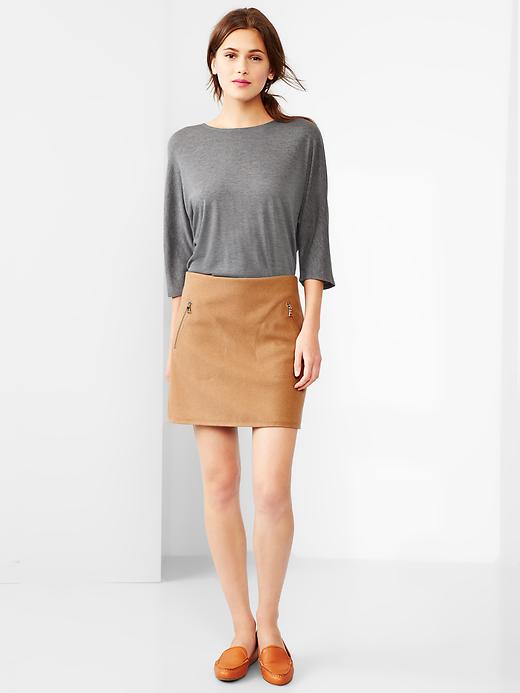 Image number 4 showing, Wool zip-pocket skirt