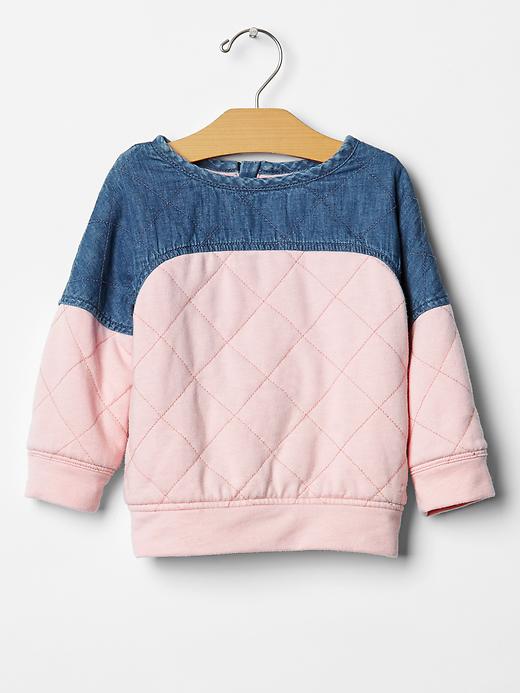 View large product image 2 of 2. Quilted colorblock sweatshirt