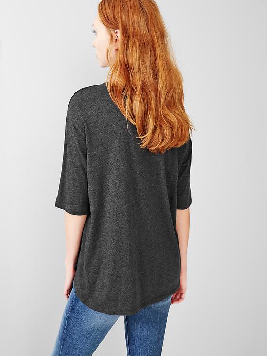 Image number 2 showing, Mix-fabric tee