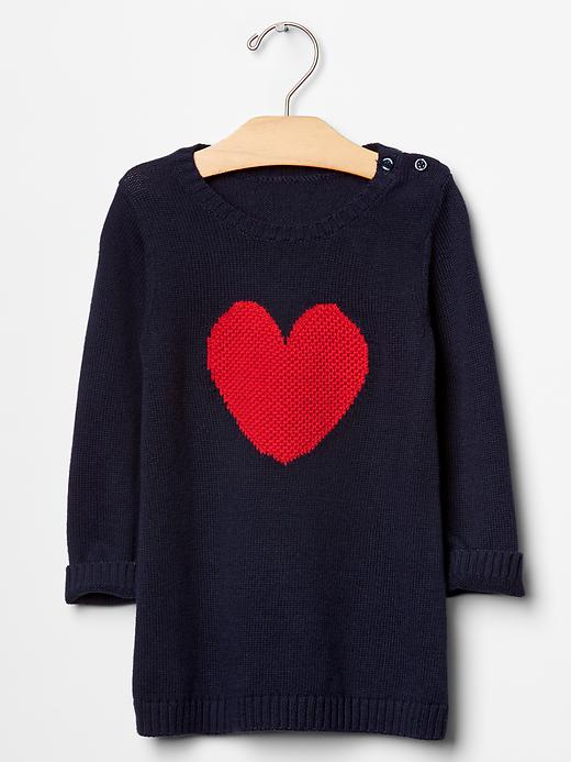 View large product image 1 of 1. Heart sweater dress