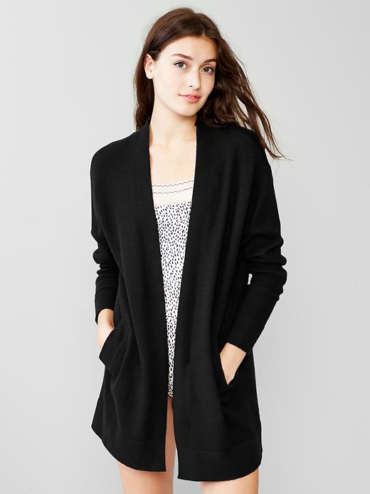 Image number 1 showing, Softest open-front cardigan