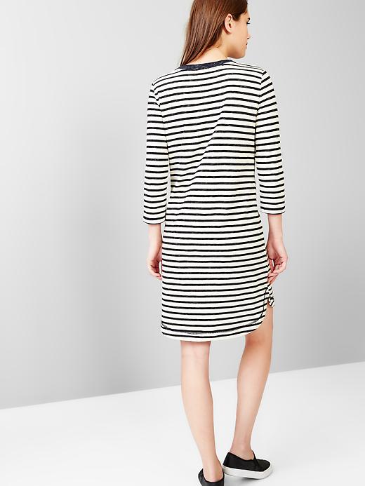 Image number 2 showing, Stripe zip-pocket shirttail dress
