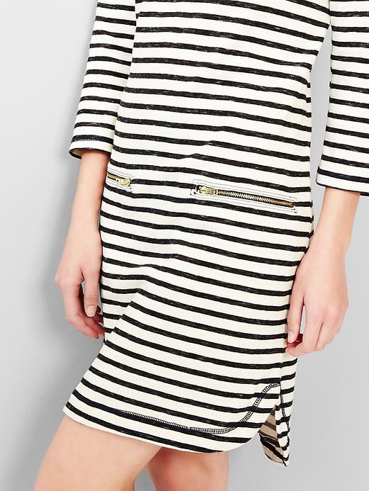 Image number 3 showing, Stripe zip-pocket shirttail dress