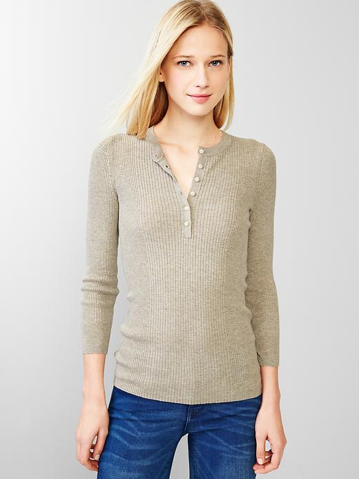 View large product image 1 of 1. Ribbed henley