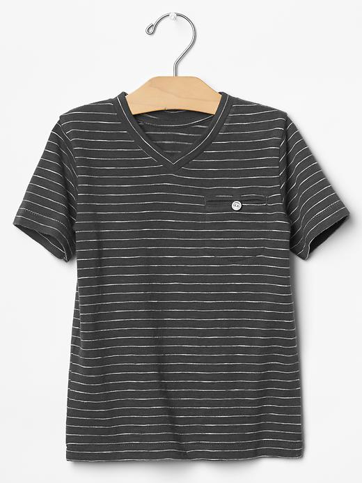 View large product image 1 of 1. Stripe V-neck tee