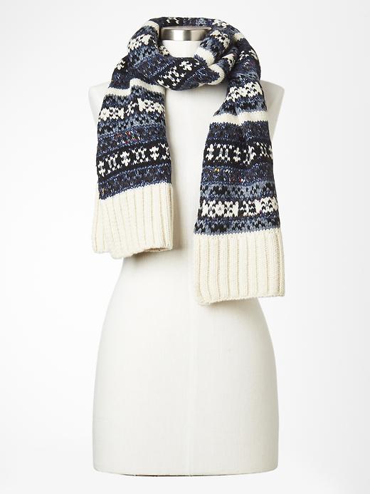 View large product image 1 of 2. Fair isle wool scarf