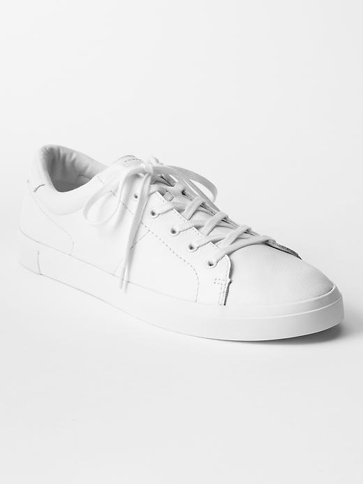 View large product image 1 of 1. Leather lace-up sneakers