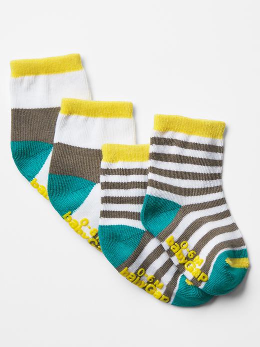 View large product image 1 of 1. Colorblock stripe socks (2-pack)