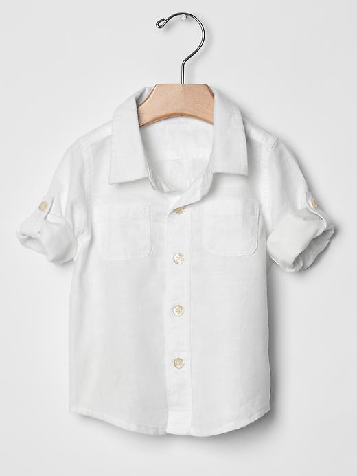 Image number 4 showing, Convertible linen shirt