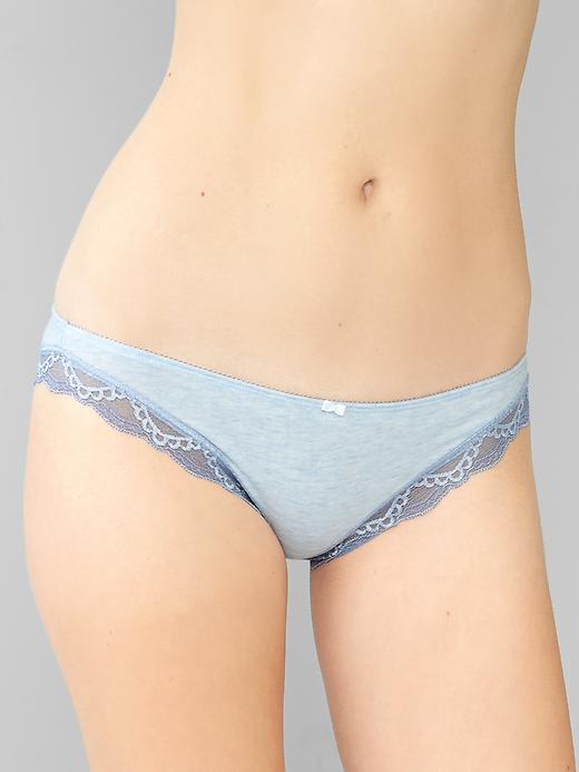 View large product image 1 of 1. Lace-trim cheeky bikini