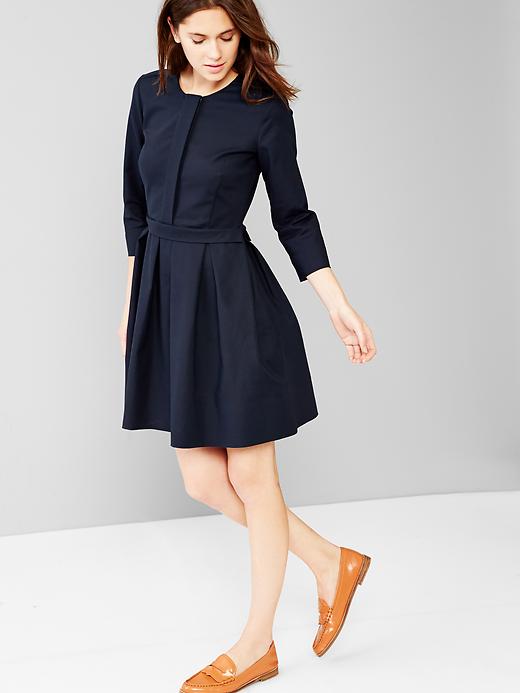 Image number 3 showing, Three-quarter sleeve pleated dress