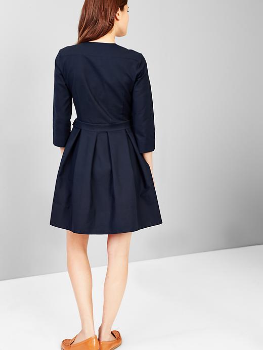 Image number 2 showing, Three-quarter sleeve pleated dress