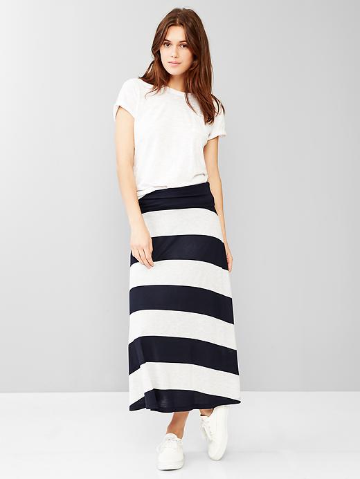 Image number 4 showing, Stripe foldover maxi skirt