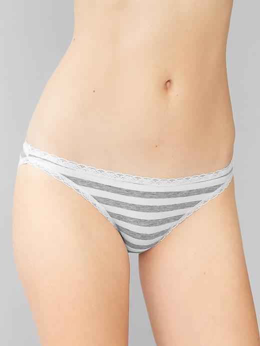 Image number 9 showing, Lace trim skinny bikini