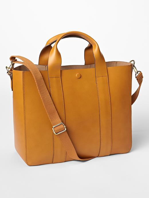 View large product image 1 of 1. Leather tote crossbody