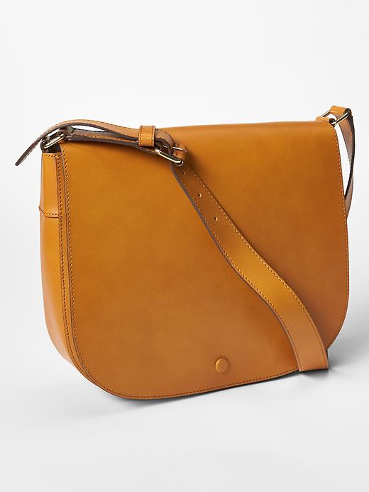 View large product image 1 of 1. Leather saddle bag