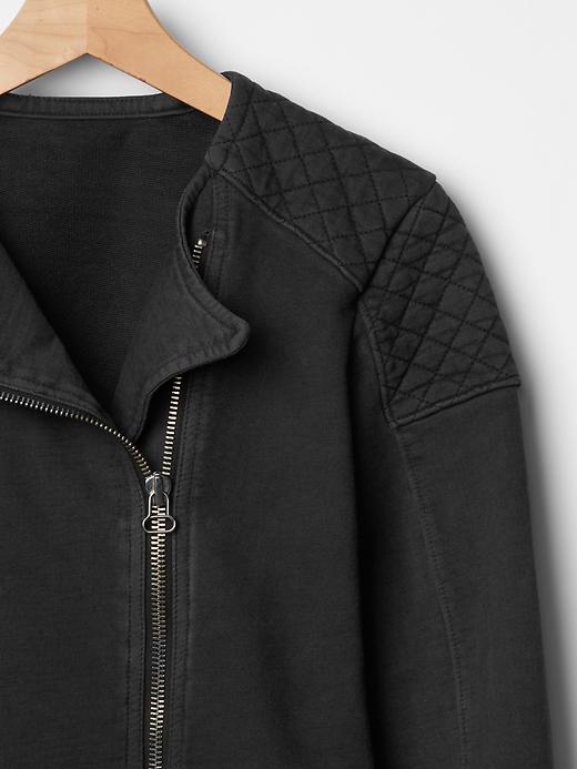 Image number 7 showing, Quilted moto knit jacket