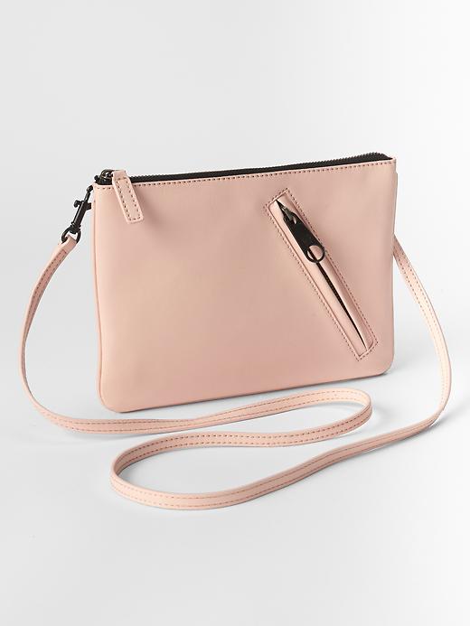 View large product image 1 of 1. Zip leather crossbody